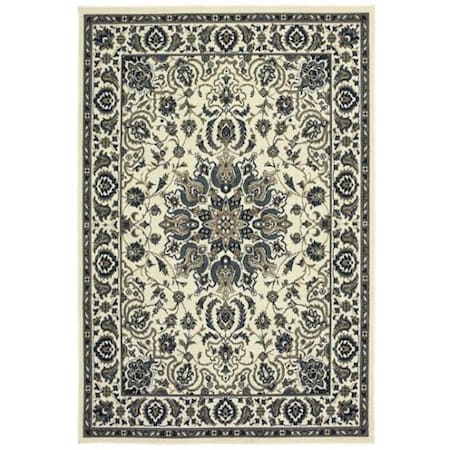 Configuracion 7 ft. 10 in. Marina 1248W Indoor & Outdoor Round Area Rug, Ivory CO1862355